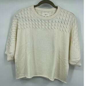 Lou & Grey Womens White Knit Dolman Sleeve Sweater Top NEW Size Small